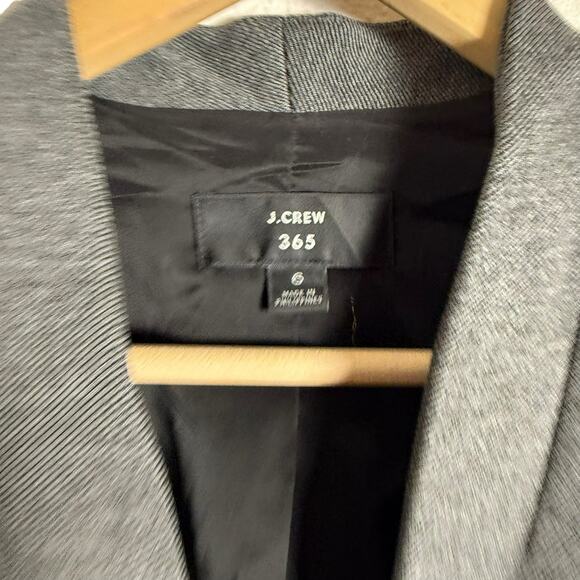 J.Crew Gray Going Out Open Front Collarless Slim Twill Blazer Jacket Size 6 - Picture 2 of 6